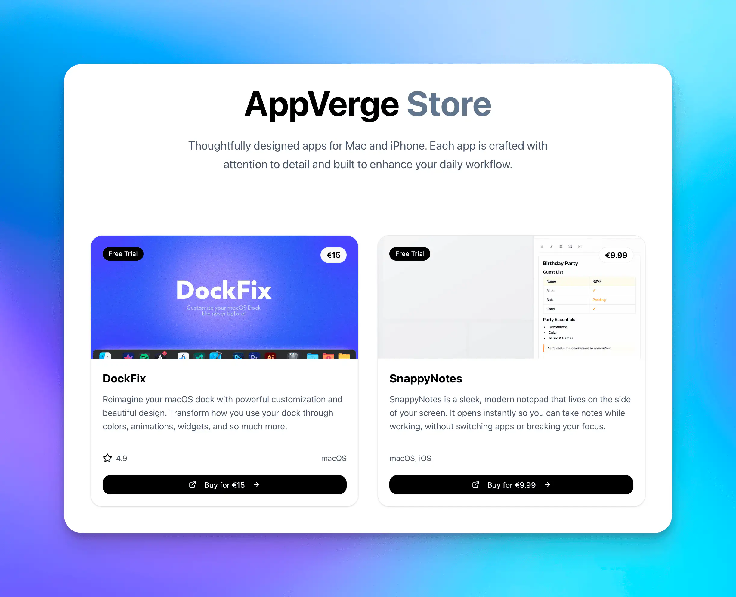 Other AppVerge Products